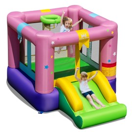 BOUNTECH Inflatable Bounce House, Bouncy House for Kids 3-12 Indoor Outdoor w/Heavy Duty Jumping Area, Slide, Basketball Game, Mini Bounce House for Toddler Boys Girls Birthday Party Backyard Gifts
