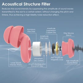 Concert Ear Plugs, Noise Cancelling Earplugs with Filter for Sleep, Loud Music, Musician, DJ, Nightlife Hearing Protection, Reusable Noise Reduction Ear Plugs for Sleeping, Working, Studying,Traveling