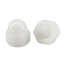 (50 Pieces) M8 White Nylon Acorn Cap Nuts Plastic Hex Nut Threaded Dome Nuts