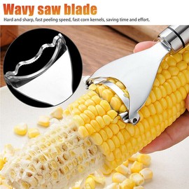 AIMALL One-Step Corn Peeler Thresher Tools Kitchen Cob Kerneler Cutter Stripper Remov - Durable Serrated Edge Design