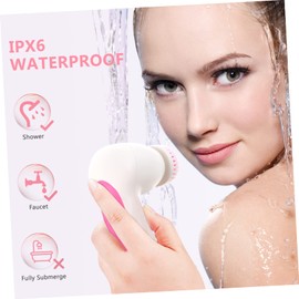 HONMEET Electric Facial Cleansing Brush Set Heads Deep Cleansing Tool for Radiant Skin Compact Design for Home Travel Rosy Color