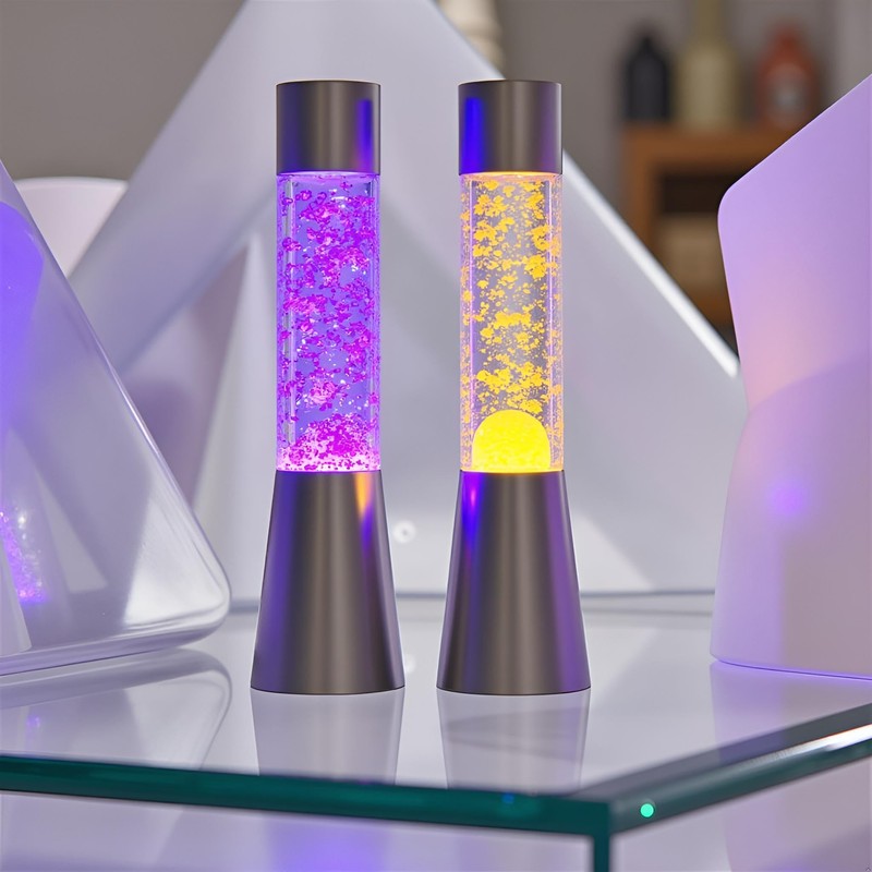 Lightahead® 13" Glitter Glow LED RGB Motion Sparkle Lamp with