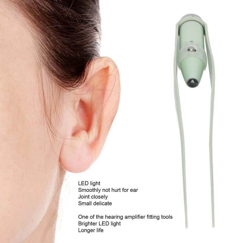 Ear Pick Tweezers Set USB Rechargeable LED Light Safe Professional