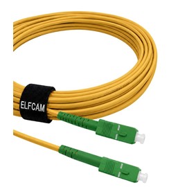 Fibre Optic Cable SC/APC to SC/APC, Simplex Singlemode 9/125, Compatible with Fibre to the Home (FTTH, Fibre to the Home), yellow