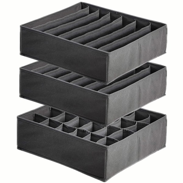 TLOXO Pack of 2 7 Cell Foldable Drawer Organiser for