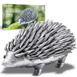Piececool 3D Puzzle Metal Hedgehog, Lifelike Animal Model Kits for Adults to Build, 3D Puzzles Adult Teens for 304 Stainless Steel, Metal Model Kit, Home Decoration, Collection, Gift, 222 Pieces
