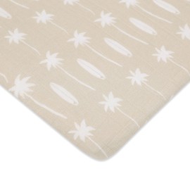 Babyletto 100% Organic Cotton All-Stages Bassinet Sheet, GOTS-Certified, Fitted 360°, Ultra-Soft and Breathable Muslin - Beach Bum