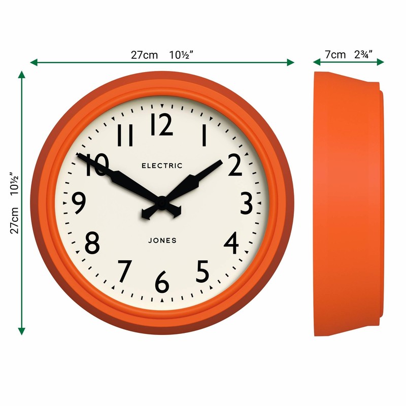 JONES CLOCKS® Telecom Wall Clock | Round Vintage Retro Clock
