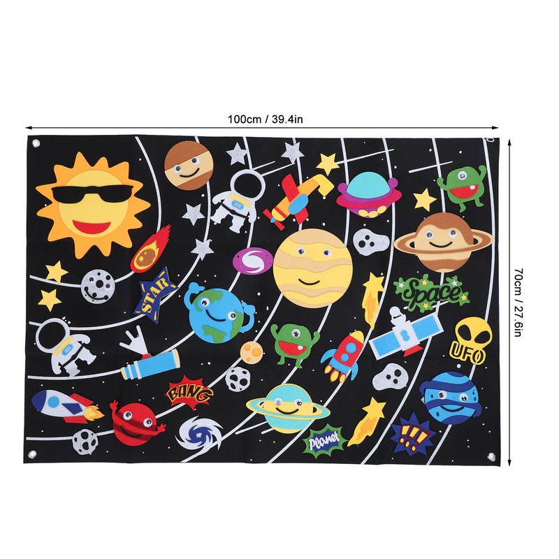 45pcs Outer Space Felt Story Board 3.5in Storytelling Educational DIY