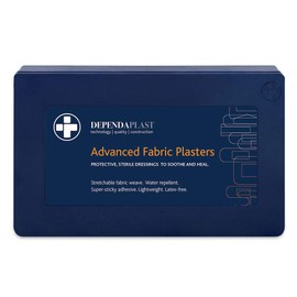 Reliance Medical Sterile Dependaplast Advanced Fabric Plasters - Latex-Free, Washproof, Low-Allergy, Assorted Sizes in Blue Box (Pack of 120)