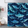 VANZEV Ocean Shark Pattern Shower Curtain,Sea Predators Decor, Ocean Themed