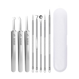 Acne Extractor Tweezer Set for Skin, Eyebrow, Nose 8 Pieces 2ea