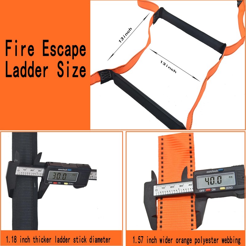 9.8ft Fire Escape Ladder - Emergency Safety Rope Ladder for