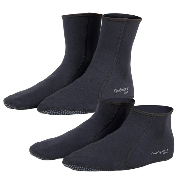 NeoSport 2mm Neoprene Snorkel Low-top Socks, Black - Size 8