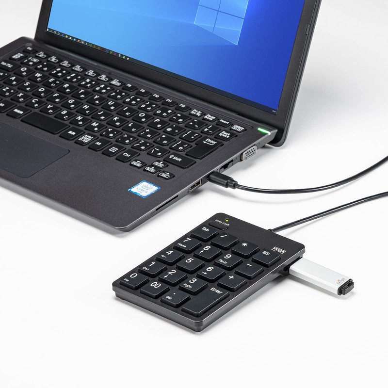 Sanwa Supply NT-18CUHBK USB Numeric Keypad (with Type-C Connector, USB