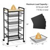 TOOLF 5-Tier Kitchen Cart with Tabletop, Rolling Snack Cart with