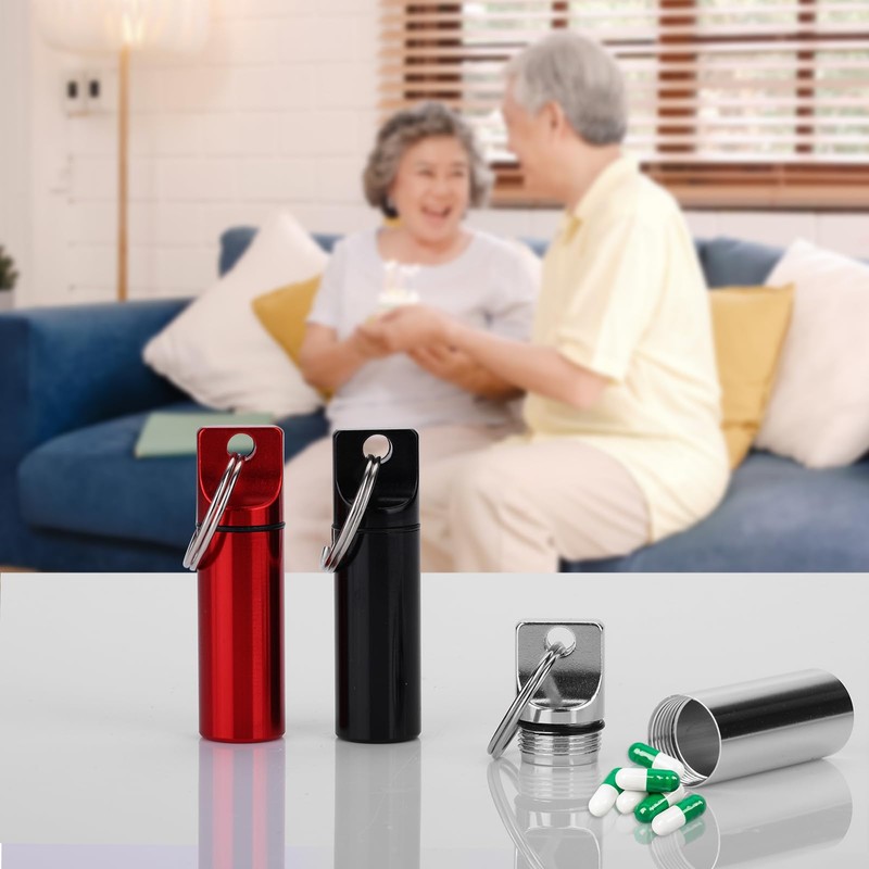 3-in-1 Aluminium Mini Pill Box Travel Case - 3 Compartments