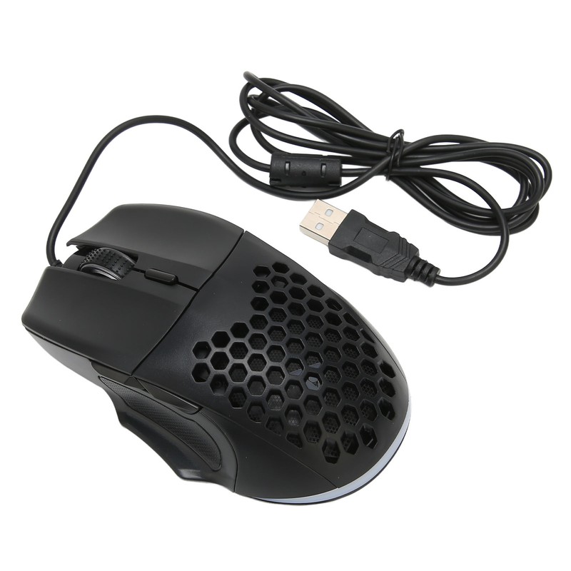 Honeycomb Mouse RGB Wired Gaming Mouse Lightweight Quick Answer RGB