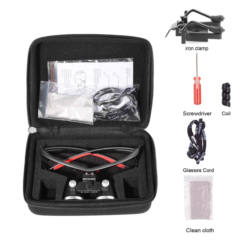 Kurtvenid 3.5x Magnifier 3.5X Binocular Magnifier Dual Use Adjustable Interpupillary