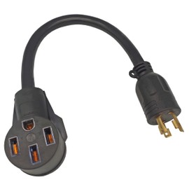Fullsky FC-EVL6345 Male Generator 3 Prong Plug to Female 4 Prong 14-50R Receptacle 3 Prong to 4 Prong EV Charge Adapter Cord NEMA L6-30P to 14-50R 30A to 50A Output 30Amp 250Volt(Only for EV use)