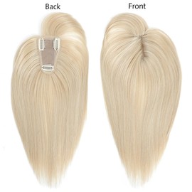 Yamel Hair Toppers with Bangs for Women 3 Clips in Multi-Dimensional Blonde 12 Inch Synthetic Wiglets Natural Hairpieces for Thinning Hair