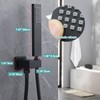 ENGA Square Matte Black Solid Brass Eco-Performance Hand Held Shower