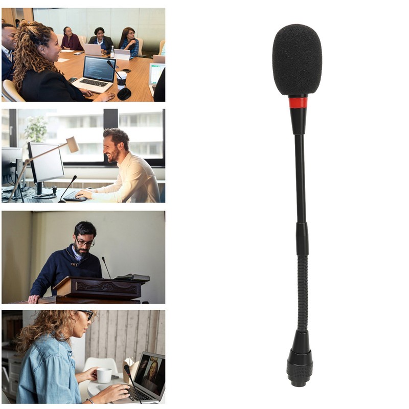9.8in Professional Gooseneck Microphone Flexible Desktop Gooseneck Condenser Microphone for