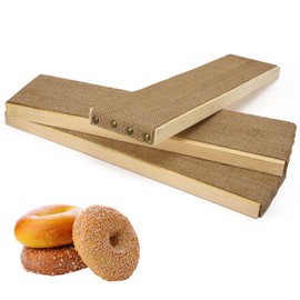 3 Pcs Bagel Boards for Baking Bagels, Pine Wood with Burlap, 16.1 inches L x 3.5 inches W – Essential Baking Tools for Beginners and Experts, Great Gift for Home Bakers and Professionals