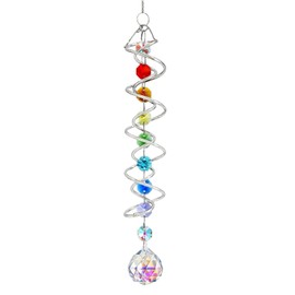 WULILONG Window Sun Catcher Garden Sun Catchers Crystal Gifts Sun Catchers Decorative Wind Spinner Tail Suncatcher Healing Crystal Rainbow Maker Suncatcher Car Accessories