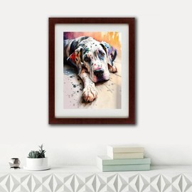 BDTTUG 5D Colorful Animals Diamond Painting Numbers Kits for Adults, DIY Dog Full Drill Diamond Painting, Resting Great Dane Round Diamond Art Crystal Craft for Home Wall Decor Gift 12x16inch