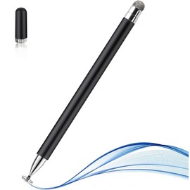 Stylus Pen Touch Pen Smartphone Phone Pad Stylus Pen for Android Smartphones Tablets Pen Disc + Conductive Fiber (2in2) Nib Magnetic Cap (Black)