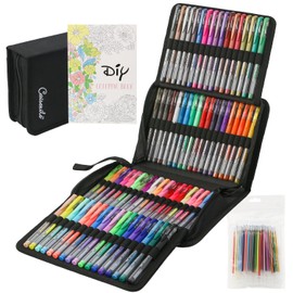 CAISEXILE Gel Pens for Adult Coloring Books, 88 Colors Artist Glitter Gel Pens Colored 40% More Ink with 88 Matched Refills, Suitable for Drawing Note Taking Crafts Journaling Planner Scrapbook