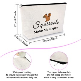 Squirrel Gift for Women Makeup Bag Squirrel Lover Gift for Girls Daughter Friends Animal Lover Gift for Sister Cosmetic Bag Best Friend Birthday Gift Anniversary Christmas Gift Travel Cosmetic Pouch