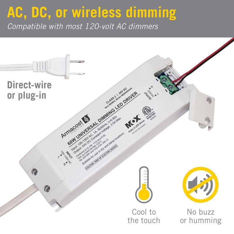 Armacost Lighting 60-Watt Universal Dimming LED Driver, 24-Volt DC 860605