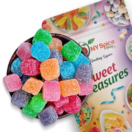 NY Spice Shop Sour Gummy Cubes Fruit Slices Candy - 1 Pound Citrus Flavor Chewy Jelly Fruit Slices - Old Fashioned Sliced Sour Gummy Cubes Fruits Gummies - Gummies Fruits Snacks for Gifting