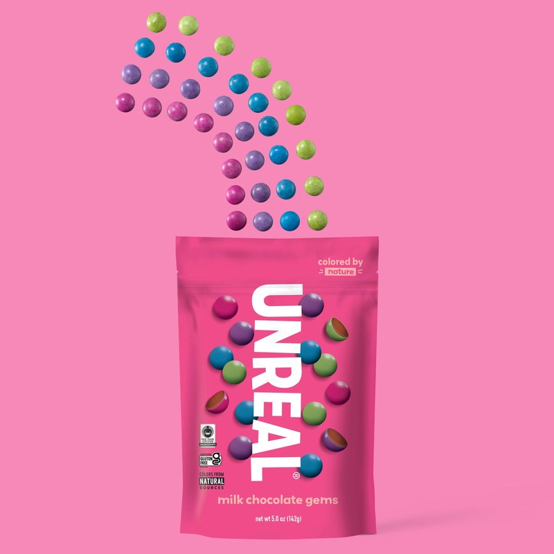 UNREAL Milk Chocolate Gems | Certified Fair Trade, Non-GMO |