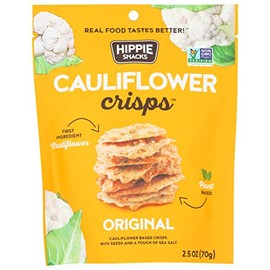 Hippie Snacks Original Flavor Cauliflower Crisps, Plant Based, Non GMO, 2.5 Ounce (Pack of 8)