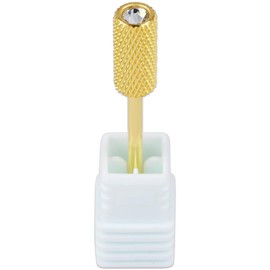PANA Crystal Top Nail Drill Bits - 3/32'' Large Barrel Gold Carbide Bits Coarse - Suitable for Manicure Pedicure Cuticle Gel Polishing Beginners Bits