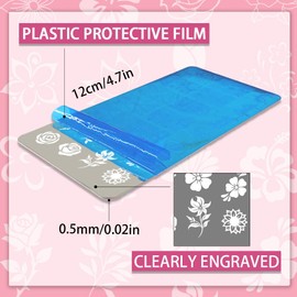 PH PandaHall 5pcs Flower Nail Stamping Plates Rose Nails Art Stencils Swirl Pattern Nail Art Stencils Butterflies Naisl Design Stamp Plate with Stamper and Scraper for Women DIY Print Manicure