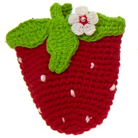 Frog Chicken Strawberry Cat Owl Coin Purse Very Quality Hand Crocheted with Zip for Young and Old, Strawberry wallet, Playful