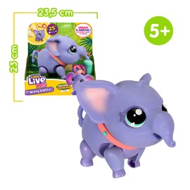 Little Live Pets My Walking Elephant The Elephant Toy Pet Walks and Dances to the Rhythm of Music, Sounds and Reactions, Interactive Plush Doll, from 4 Years, Famous (LPK02000)