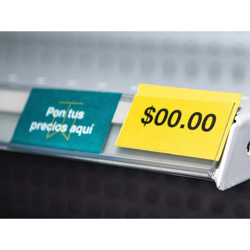 Exhivit Porta Precio Plano, Preciador Góndolas Autoservicios 12pzs