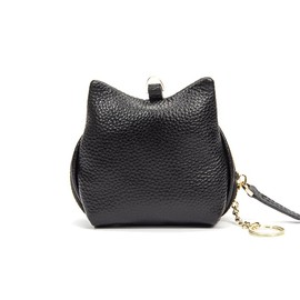 Yocipa Frog Leather Coin Case, Cute Women's Genuine Leather, Mini Wallet, Cute, Coin Purse with Key Chain, Multifunctional, Small Wallet, Coins, Keys, Cards Compatible, black