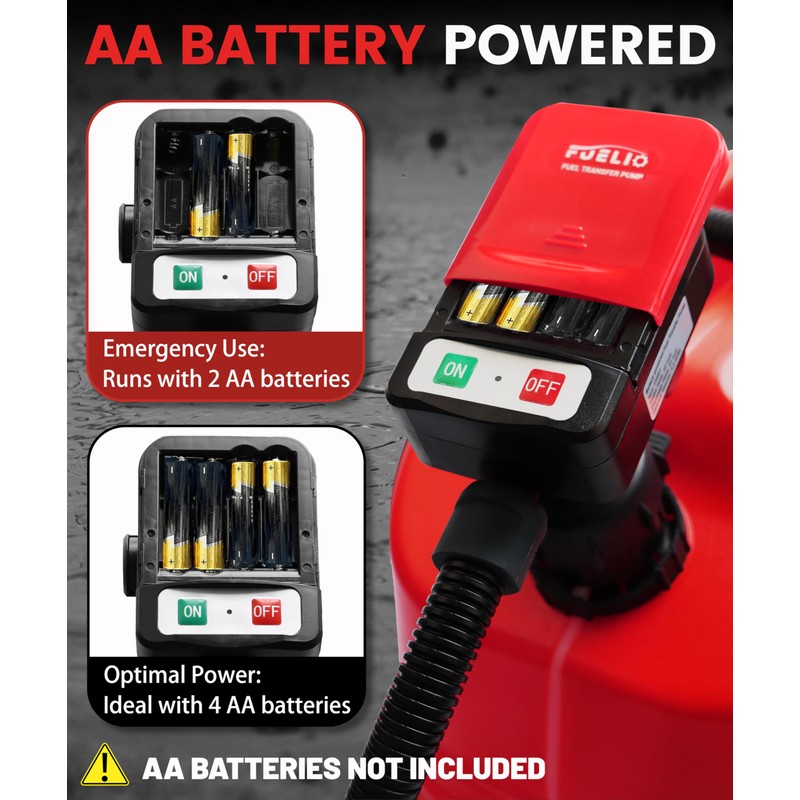 FUELIO Fuel Transfer Pump Battery Powered with Nozzle - Gas