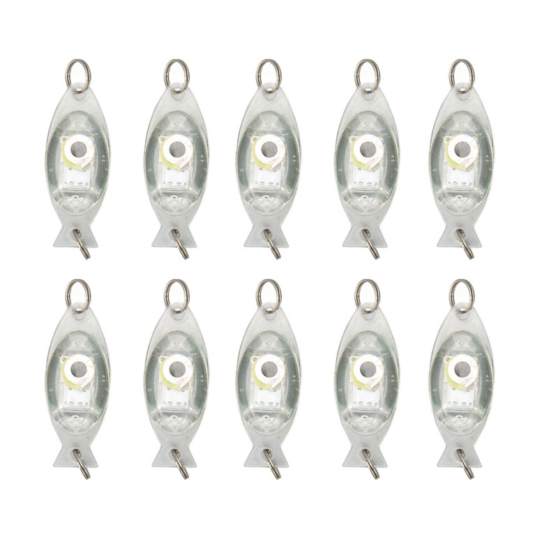 10Pcs LED Underwater Fishing Lure Light Eye Shape Deep Drop