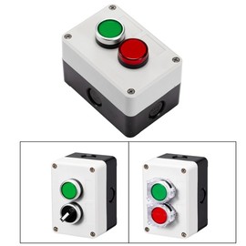 CZKE New Two Position Button Switch Control Waterproof Box Indicator Light Plastic Box Emergency Stop Reset Jog Electrical Box(C)