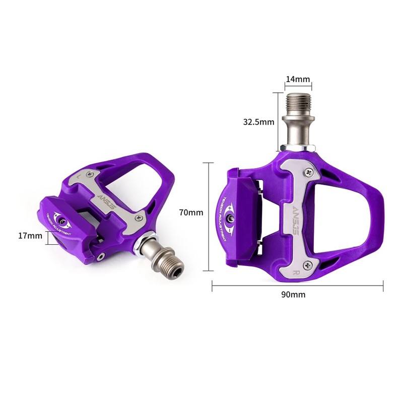 ANSJS Road Bike Pedals, Lightweight Clipless Bike Pedals with Cleat