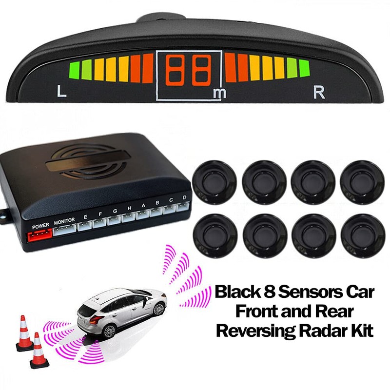 Riloer Car Reverse Parking Radar System 8 Reversing Sensors Kit