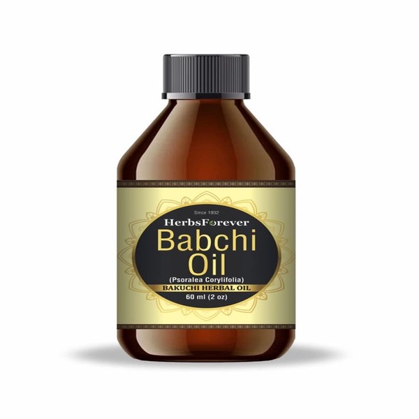 Herbsforever Bakuchi – Babchi Oil – Psoralea Corylifolia Seed Oil – Best Natural Oil for Vitiligo – Cold Pressed and Double Filtered – Premium Oil – Non GMO, Organic, Vegan – 2 fl oz – 60 ml