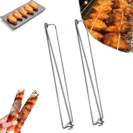 Wing Rails For Grilling Chicken Wings - 2024 New Upgrade Chicken Wing BBQ Fork, Chicken Wing Grilling Rails, Wing Rails For Chicken Wings, BBQ Grilling Tool Set, Outdoor Picnic Camping Barbecue (2pcs)